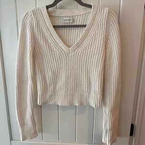 Ivory V-Neck Sweater